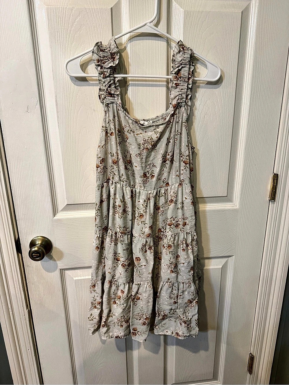 Blu Pepper Floral Mini Dress in Blue & Brown Size Large